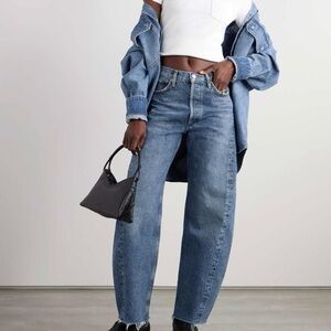 AGOLDE Luna high-rise tapered organic jeans in Split